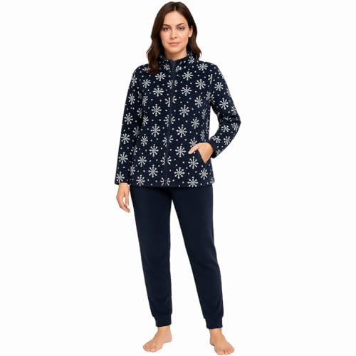 Leedya Pigiama Donna Invernale in Coral, Made in Italy – Morbido e Caldo Come Il Pile ma più Pregiato - Abbigliamento da Casa e Idea Regalo Donna
