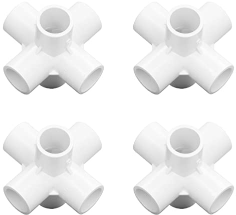 Yctze Connettori per Tubi in Pvc a 6 Vie 10 Pezzi Connettore per Tubi in Plastica Pvc 6 Vie Raccordi a Gomito Angolari per Diametro Interno 25mm Connettore a in Industriale e Scientifico/idraulica,