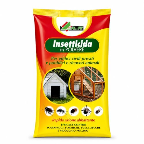 AL.FE Insetticida e Disinfettante 1 Kg in Polvere contro Insetti Striscianti – Pronto all’Uso per Scarafaggi, Formiche, Pulci e Zecche