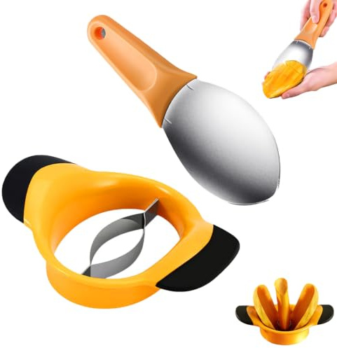 2Pcs Mango Slicer,Mango Splitter,Mango Cutter and Peeler,Mango cutter tool,Mango Slicer Cutting Tool Sets