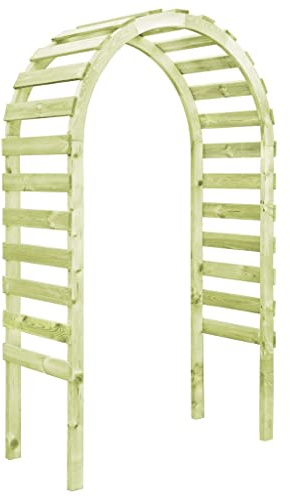 Kaloriko Trädgårdspergola av impregnerad furu 130 × 60 × 230 cm med bågdesign, väderbeständig, som rosbåge, växtstöd, lövgång, insynsskydd för terrass, balkong, trädgård och bröllop