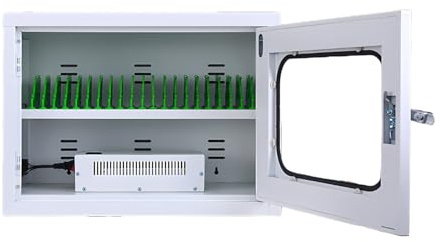 USB-telefonladdningsskåp med härdat glasdörr, låsbar mobilenhet förvaringsskåp för skolor, kontor, bibliotek – säker lösning för 20/30/40/50