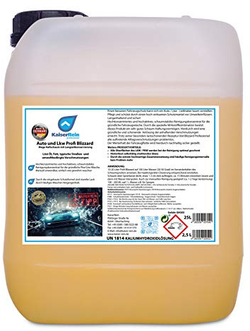 KaiserRein Premium Auto Waschmittel Autoschampoo Active 2,5 L Kanister Auto und Lkw Profi Blizzard Mega Haftschaum mit Langzeitkonservierung