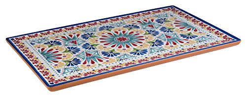 APS 84680 GN 1/1 Tablett ARABESQUE, 53 x 32,5 cm, Höhe 2 cm, Melamin, Dekor/Terracottaoptik, Antirutsch-Füße