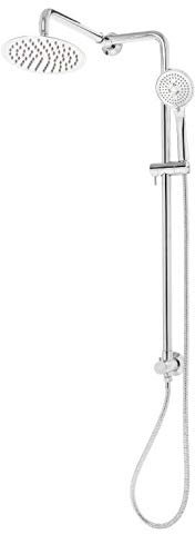 SIENA Shower System with Adjustable Left or Right Hand OFFSET 36 Slide Bar - Integrated Diverter -Multifunction Hand Shower, 60 Stainless Steel Hose and 8 Rain Shower Head (SATIN NICKEL)