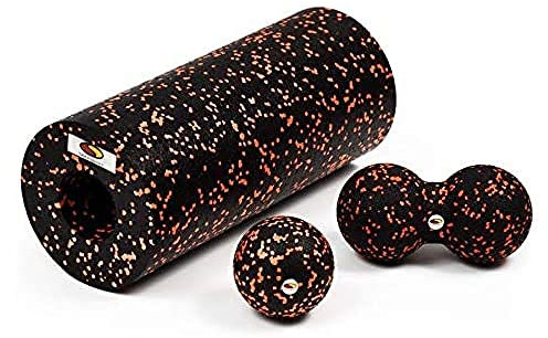 SMJ 3in1 Set | Massagerolle 33x14 cm + Duoball 16x8 cm + Massageball 8 cm | Faszienball Faszienrolle Yoga Workout Foamroller Muskelentspannung Massage Fitness | 3 Teile