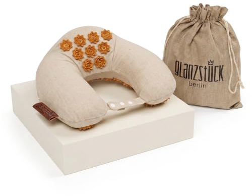 Glanzstück Berlin® Akupressur-Nackenkissen – U-Form mit 1.590 Spitzen & Memory Foam für Nacken & Schultern, ideal für Homeoffice, Reise & Flieger | Designed in Berlin