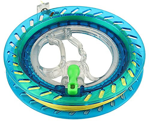 RiToEasysports Kite Reel Winder, Kite Reel Flying Winder Tool mit 200 Metern Line Blue Griff Outdoor Kite Zubehör Flying Tools Spielzeug im Freien