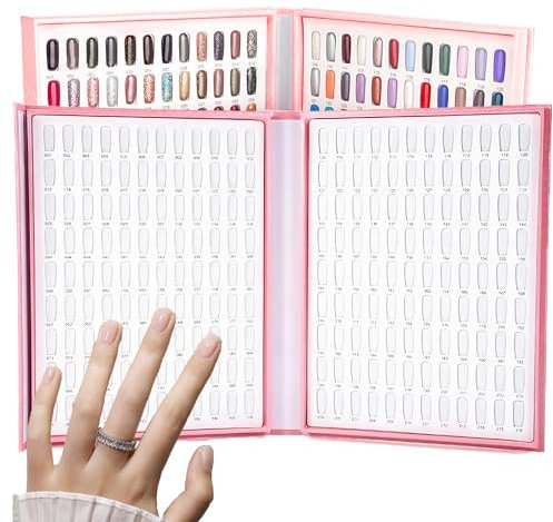 FGXY Palette d'Ongles Carte d'Affichage, tableau des couleurs des ongle, Vernis à Ongles Accessoire de Manucure, panneau d'affichage d'art d'ongle, Présentoir nuancier pour vernis à ongles 216 Colores