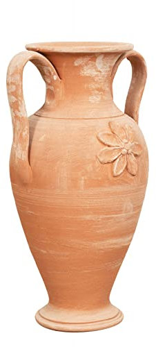Biscottini Amphore für den Garten, 60 x 30 x 35 cm, aus toskanischem Terrakotta, Amphore für Blumen und Pflanzen