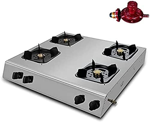 KRASS Desktop Gas Stove, 3/4/6/8 Burners, Liquefied Gas Stoves, Stainless Steel Tabletop Stoves, Commercial Kitchens, Hotels, Restaurants, Etc,B2-68X66.5x31cm/26.7X26. 1X12.2in,Collector88