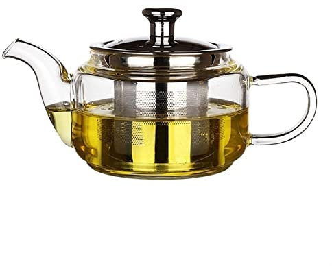 PEVSCO Teapot 300ML Small Glass Heat Resistant Glass Teapot Removable Infuser Filter Glass Coffee Pot Transparent Tea Boiler Teapots