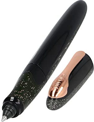 ONLINE Air Tintenroller Black Rose inkl. Kombipatrone | Qualitativer Rollerpen mit ergonomischem Dreiecks-Design | Magic Ball Technik für Rechts- & Linkshänder in Strichstärke 0,7 mm | Nachfüllbar