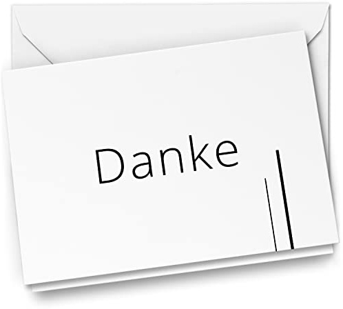 Danksagungskarten Trauer – 10 Klappkarten mit Umschlägen – Motiv: Striche auf Weiß – Trauerkarten Danksagung mit Text – Dankeskarten Trauer nach Beerdigung