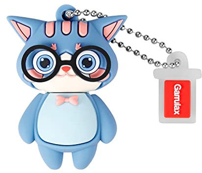 GARRULAX USB Flash Drives, 32GB Waterproof Silicone USB2.0 High Speed USB Thumb Drives Memory Stick Pen Date Storage Pendrive U Disk (Blue Cat)