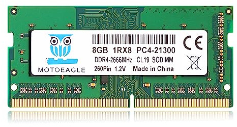 8GB 1RX8 DDR4 2666MHz PC4-21300 (PC4-2666V) CL19 SODIMM 1.2V 260-Pin Non-ECC SO-DIMM Laptop Notebook RAM Memory Module