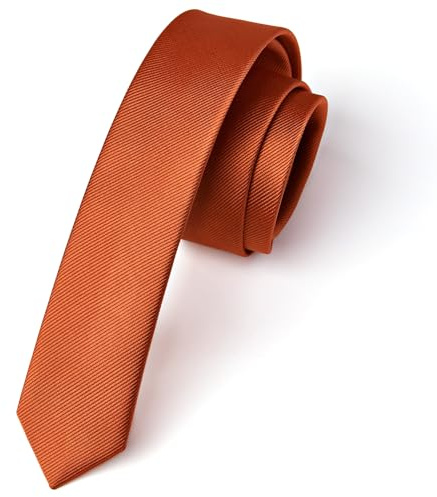 Enlision Krawatte Orange Schmal Seide Krawatten für Herren Einfarbig Schlips Terracotta Hochzeit Party Krawatte 4cm Formelle Elegante Business