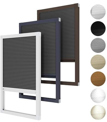 Hoeflife Cellular Shades Cordless Blackout, Skylight Blinds for Windows Roof Window Shades for Home, Room Darkening Honeycomb Blinds for Doors - Custom Cut to Size(Blackout, Grey)