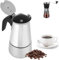 Generisch Juego de cafetera expreso/moka de acero inoxidable con molinillo de café, apta para inducción para 4-6 tazas de café expreso