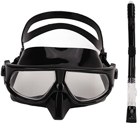 Schnorchel-Tauchmaske mit Trockenschnorchel-Set, Weite Sicht, Anti-Beschlag-Schnorchelbrille, Auslaufsicher, Professionelle Schnorchelausrüstung für Männer und Frauen,