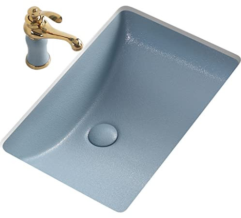 Lavandino Da Bagno Rettangolare Sottopiano Lavabo Da Toeletta In Ceramica Colorata Lavabo Da Incasso Sottopiano Con Rubinetto E Gruppo Di Scarico