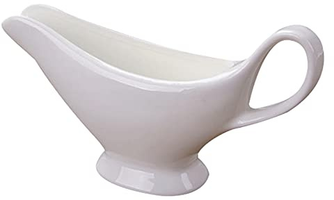 QAQZPMG Saucer 1Packs Porcelain Gravy Boat Wide Mouth Design, Gravy Sauce Boat Can Be Used for Salad Dressing and Black Pepper(80ml or 130ml) Dish