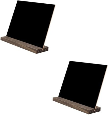 Lurrose 2stücke Mini Tischtafel Kreidetafel Mit Holzständer Beidseitig Beschreibbar Für Hochzeiten Partys Cafés Und Restaurants Leicht Abwischbar Schwarz