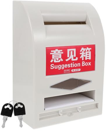 Angoily Wandmontierte Briefkasten Mit Schloss Wetterfeste Spendenbox Für Vorschläge Und Abstimmungen Robuster Weißer Außenbriefkasten Für Sichere Aufbewahrung Von Kommentaren Und