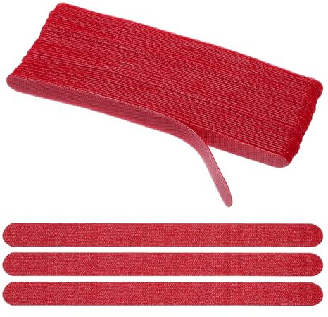 sourcing map 50PCS Red Cable Ties 6 Inch, Reusable Wire Straps Adjustable Cable Cord Management for Electronics Computer