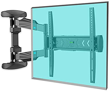 Staffa da parete per TV resistente per schermi piatti e curvi da 32 55, orientabile, si estende e ruota fino a 45 kg, VESA 400 x 400 mm