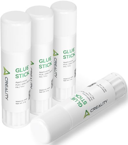 Creality Offiziell 3D Drucker Klebestift, verzugsreduzierender 3D-Drucker-Klebestift für Heißbett-3D-Druckerbett-Kleber, PVP, fester 3D-Druck-Klebestift für PLA/ABS/PETG/PC/PA/TPU (4 Stück)