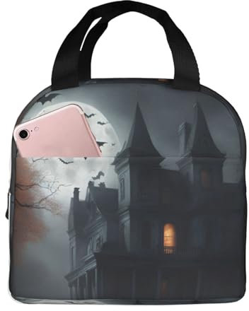 SXOOGE Lonchera de terror de Halloween para mujeres y hombres, lonchera aislada para el trabajo, picnic, viajes, reutilizable, duradera