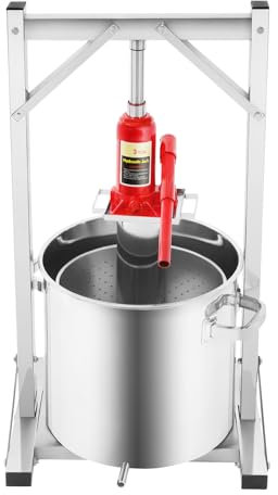 Presse à vin de fruits en acier inoxydable de 22 litres - Presse-maïs mécanique en acier inoxydable - Presse-cidre avec hydraulique
