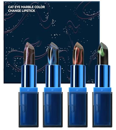 Color Changing Lipstick, Tinted Lip Balm Stain, Lightweight Moisturizer, Long-Lasting & Nourishing, Hydrating & Smooth, Daily Wear & All Skin Tones, 3g X 4 Pieces, Assorted Shades