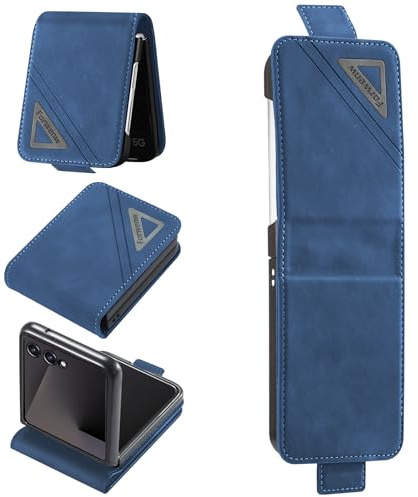 Neivi Coque pour Samsung Galaxy Z Flip 7 Portefeuille Etui, Housse Flip Fentes Carte Premium Cuir PU Cover pour Samsung Z Flip 7, RFID Blocage, Fonction Support Antichoc TPU Coque Z Flip 7 5G (Bleu)
