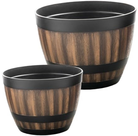 Toyvian 2 Pièces Pots de Fleurs Résine Jardinières Hydroponiques Décoratives pour Plantes Intérieur Extérieur Design Vintage à Corrosion