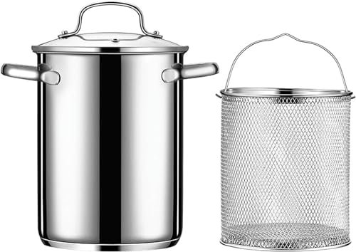 Nudeltöpfe, 4-Liter-Suppentopf mit Siebkorb, Spargeltopf aus Edelstahl 304, Meeresfrüchte-Kochtopf, Langusten-Kochtopf, Truthahn-Frittiertopf zum Dämpfen und Kochen