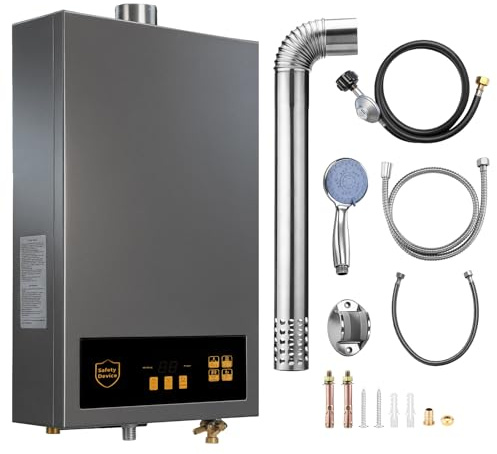 GEARPASS Propane Gas Tankless Water Heater, 5.3 GPM, 130,000 BTU Indoor, On Demand Instant Hot Water Heater with Touch LED Temperature Display and Multi-Protection