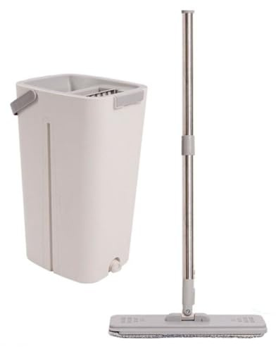 Tradineur - Set de mopa de Microfibra Express, Incluye Cubo, Mango Extensible de 110 cm y Recambio Lavable, Giro 180º, Limpieza en seco y húmedo, Suelos, Ventanas, Paredes y techos