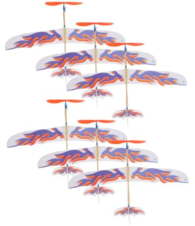 MOLUCKFU 6pcs Hand-operated Planes Airplanes Building Party Flying Model Kit Aircraft Elastic Band Airplane Aircraft Launch Rubber Band Glider Rubber