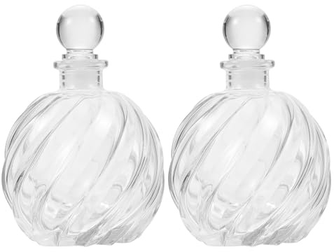Veemoon 2 Piezas Botellas de Vidrio Decorativas para Aromaterapia Frascos Vacíos Rellenables para Aceites Esenciales Hogar Dormitorio Baño