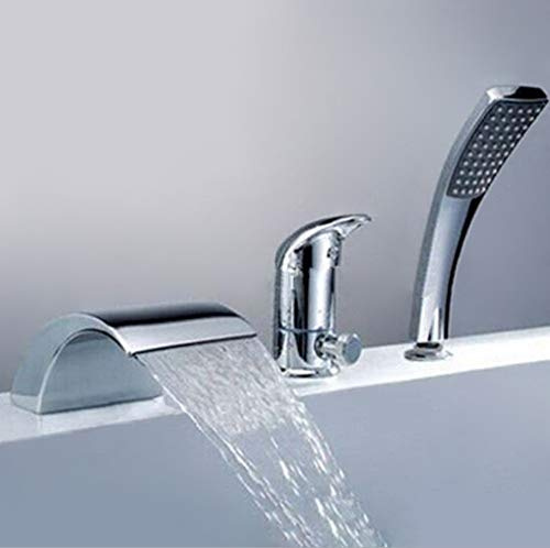 Single Handle Bathroom Sink Faucet 3-Hole Bathtub Mixer Tap Modern Washbasin Shower Valve Chrome Finish Easy Installation Perfect for Toilets and Bathrooms