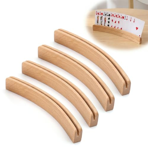 Katyjun 4 Stück Spielkartenhalter für Senioren HändeFreies Kartenspielen Haltern Robust und Langlebig Leicht und Tragbar 33m Ideal für Kartenhalter Spielkarten