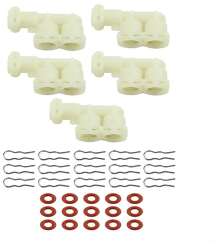 Vacumist Coffee Machine F-Type Connector Parts Set with Silicone Seals Clamp Rings,Compatible with Various Brands,Includes 5 Connectors and more