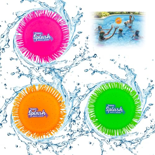Youery Wasser Frisbee 3er Set, 17cm, Rosa Orange Grün