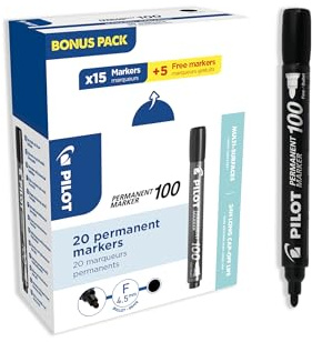 PILOT 65296 Marqueurs Permanents 100 Packxxl 15+5 U Assorties