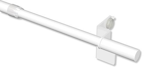 INTERDECO Klemmstange ausdrehbar, Scheibenstange 10/8 mm aus Metall, ohne Bohren, Weiß, für Scheibengardinen und Kurzgardinen, Typ 2010051, 30-50 cm