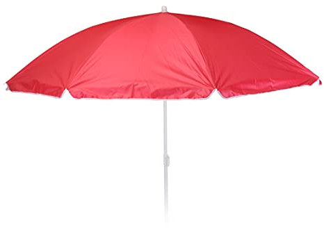Meinposten Sonnenschirm Ø 138 cm Strandschirm Schirm mit 3 Haken Strand Urlaub UV Schutz (Rot)
