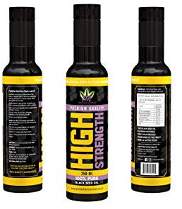 Black Seed Oil Cold Pressed 250ml High Strength Pure Virgin Oil from Organically Grown Nigella Sativa BlackSeed Blessed Cumin Seed Oil - Glass Bottle with a Free Priddyfair Nutrition Sachet Raw Honey
