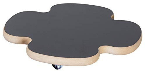 WAGNER Pflanzenroller Black Ø 33 x 4 cm I Blumenroller für den Innenbereich, MDF mit Melaminbeschichtung, schwarz I Kübelroller aus Holz I Tragkraft 100 kg I Made in DE - 20027601